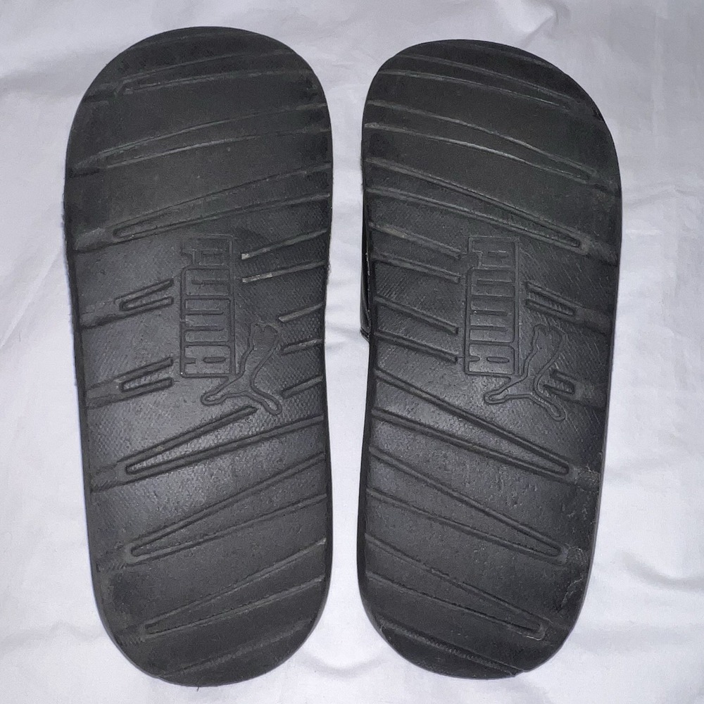 Puma Sandals Mens 9 Cool Cat Casual Slip On Flats Slides Black Red Faux  Leather - Picture 7 of 9